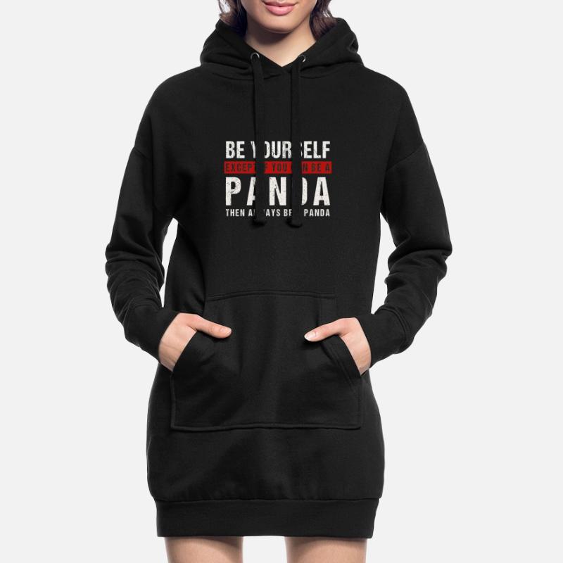Sei du selbst oder ein Panda Hoodie-Kleid
