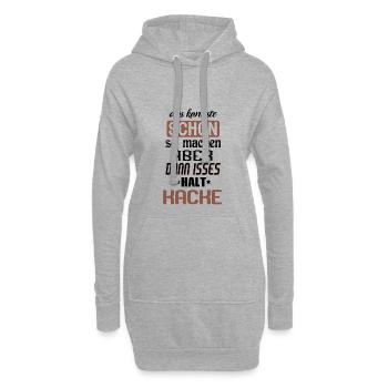 Lustige Sprüche - Hoodie-Kleid - Grau meliert - Vorne