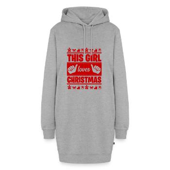 Noël femmes, filles, enfants cadeau - Sweat-shirt à capuche long Femme - gris chiné - Devant