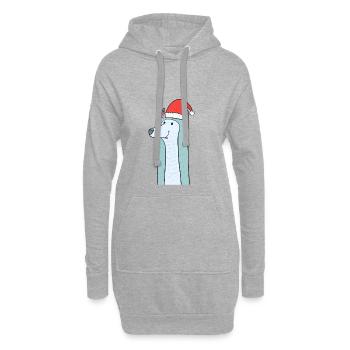 Cadeau de chemise enfants Noël chien loup - Sweat-shirt à capuche long Femme - gris chiné - Devant