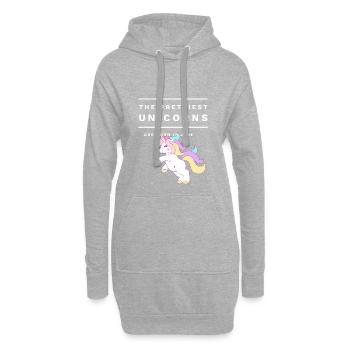 Les plus jolies licornes nées en juin anniversaire - Sweat-shirt à capuche long Femme - gris chiné - Devant