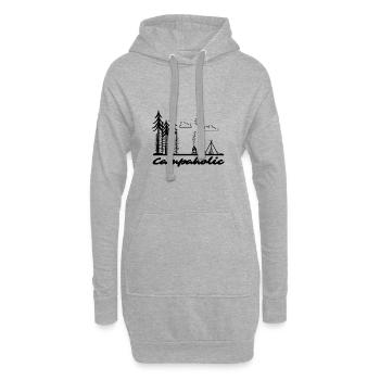 Camping Glamping Camper Extérieur - Sweat-shirt à capuche long Femme - gris chiné - Devant