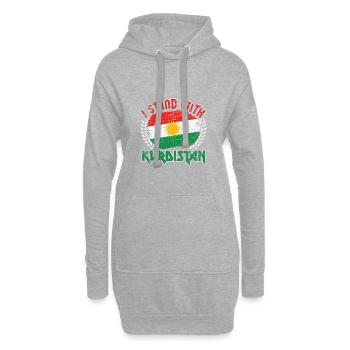 Nation kurde kurde drapeau cadeau fierté - Sweat-shirt à capuche long Femme - gris chiné - Devant