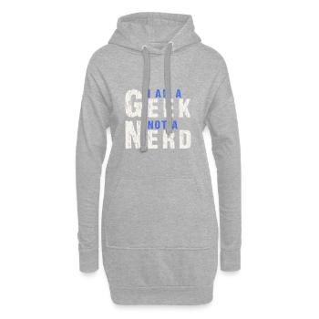 I Am A Geek Not A Nerd - Hoodie-Kleid - Grau meliert - Vorne