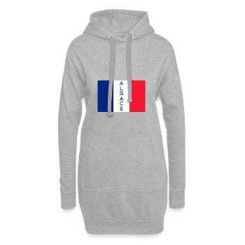 Elsass Flagge Alsace Wappen - Hoodie-Kleid - Grau meliert - Vorne