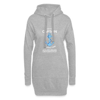 Ich bin Captain White - Hoodie-Kleid - Grau meliert - Vorne