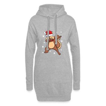 Eichhörnchen Dabbing Tanz Weihnachten Geschenk - Hoodie-Kleid - Grau meliert - Vorne