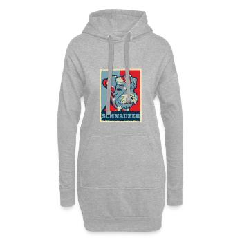 Schnauzer Dog Retro Vintage Gift - Sweat-shirt à capuche long Femme - gris chiné - Devant
