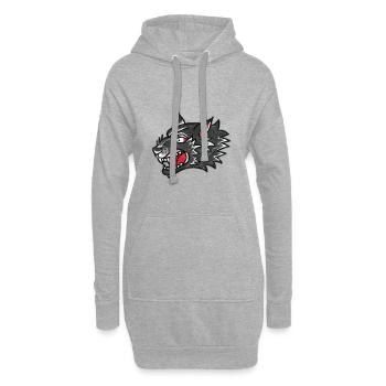 Retro Vintage Wolf Tattoo Geschenk - Hoodie-Kleid - Grau meliert - Vorne