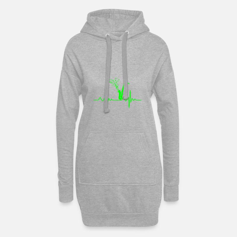 Saxophon - Hoodie-Kleid - Grau meliert