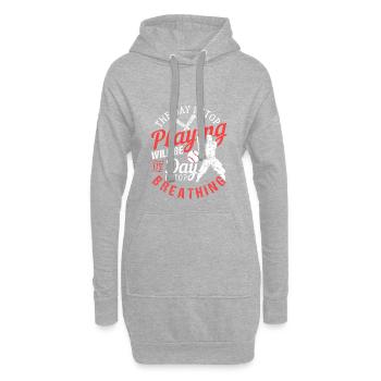 base-ball - Sweat-shirt à capuche long Femme - gris chiné - Devant