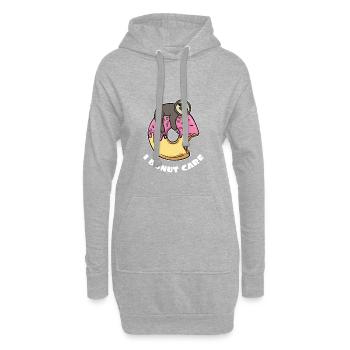 Faultier Donut I Donut Care Comic Lustig Geschenk - Hoodie-Kleid - Grau meliert - Vorne