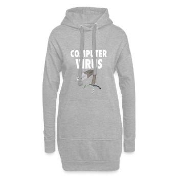 virus informatique pc trojan mailware spyware graphique - Sweat-shirt à capuche long Femme - gris chiné - Devant