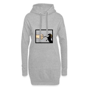 Équitation cadeau équestre · un ami - Sweat-shirt à capuche long Femme - gris chiné - Devant