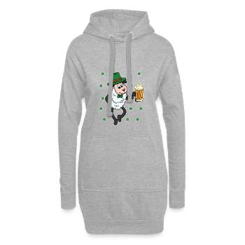 St. Patricks Day Leprechaun Schaf Schäfer Hirte - Hoodie-Kleid - Grau meliert - Vorne