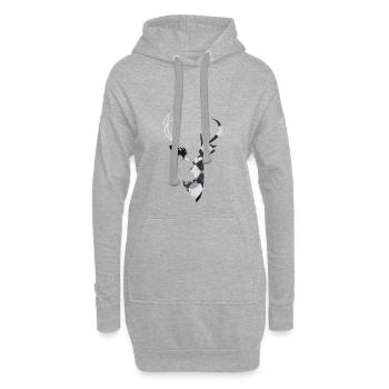 Elch Reh Hirsch Jäger Jagd Geweih Norwegen Schwede - Hoodie-Kleid - Grau meliert - Vorne
