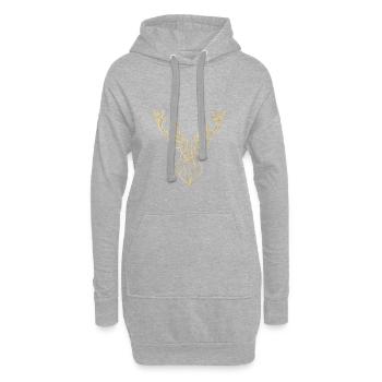 Goldener Hirsch Geschenkidee - Hoodie-Kleid - Grau meliert - Vorne