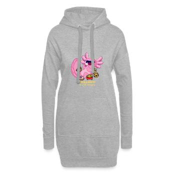 Verfressenes Snaxolotl - Axolotl Schwanzlurch - Hoodie-Kleid - Grau meliert - Vorne