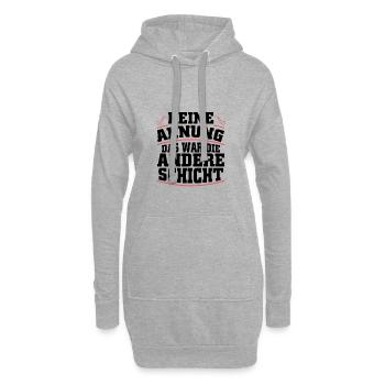Keine Ahnung das war die andere Schicht - Hoodie-Kleid - Grau meliert - Vorne