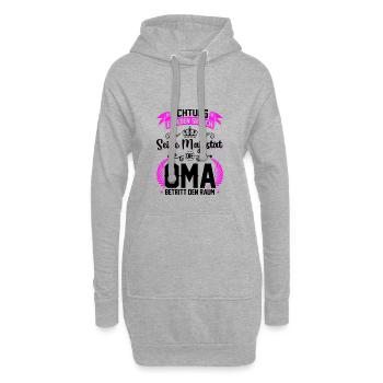 Achtung erheben sie sich seine Majestät die Oma... - Hoodie-Kleid - Grau meliert - Vorne