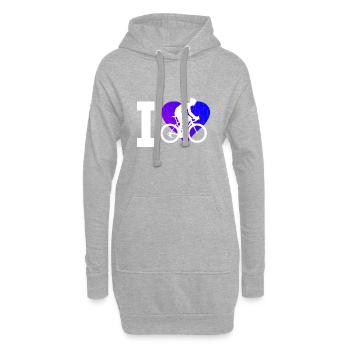 Vélo de route pour femmes Vélo de route Cycliste de route Cyclisme sur route - Sweat-shirt à capuche long Femme - gris chiné - Devant