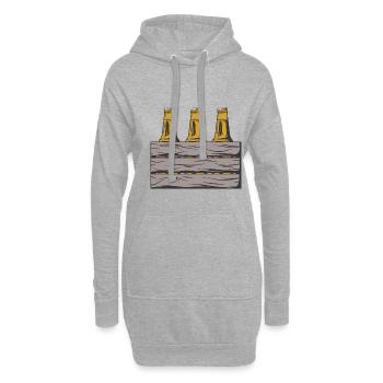 Caisse à bière - Sweat-shirt à capuche long Femme - gris chiné - Devant
