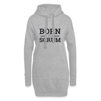 « Born to Scrum » | Scrum Master - Sweat-shirt à capuche long Femme - gris chiné - Devant