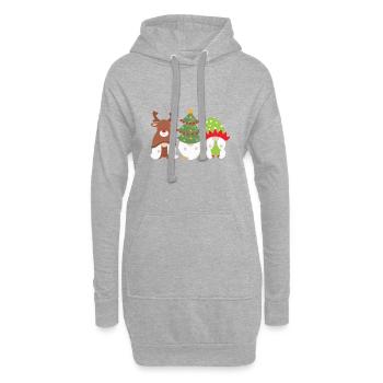 Noël Noël Gnomies - Sweat-shirt à capuche long Femme - gris chiné - Devant