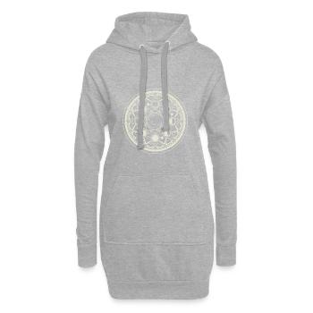 Pale Moon Mandala - Hoodie-Kleid - Grau meliert - Vorne