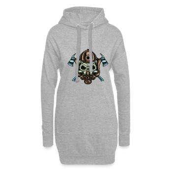 Firefighter Totenkopf - Hoodie-Kleid - Grau meliert - Vorne
