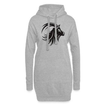 Design élégant de bouc pour les amoureux des animaux - Sweat-shirt à capuche long Femme - gris chiné - Devant
