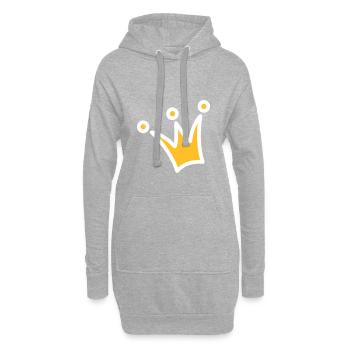 Krone Krönchen Prinzessinnenkrone Prinzessin Prinz - Hoodie-Kleid - Grau meliert - Vorne