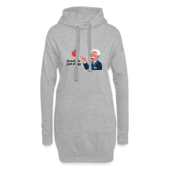 Lustiges Physik-Design – Gravity is just clingy - Hoodie-Kleid - Grau meliert - Vorne