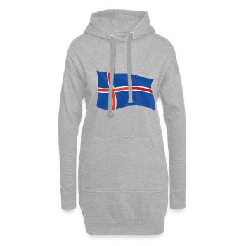 Islande drapeau patriote cadeau pays d'origine - Sweat-shirt à capuche long Femme - gris chiné - Devant