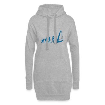 Windsurfing Evolution Windsurfer Wind Wasser - Hoodie-Kleid - Grau meliert - Vorne