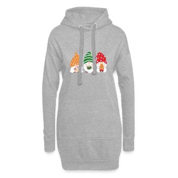 Noël Noël Gnomies - Sweat-shirt à capuche long Femme - gris chiné - Devant