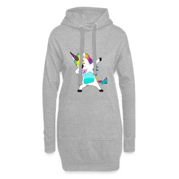 Einhorn Unicorn neon - Hoodie-Kleid - Grau meliert - Vorne