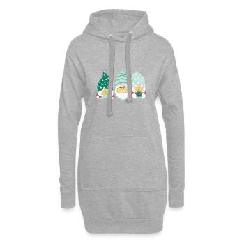 Noël Noël Gnomies - Sweat-shirt à capuche long Femme - gris chiné - Devant