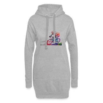 Cyclisme #cycling #sport #bike - Sweat-shirt à capuche long Femme - gris chiné - Devant