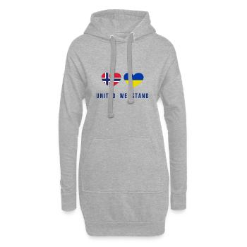 Unis nous sommes la Norvège et l’Ukraine - Sweat-shirt à capuche long Femme - gris chiné - Devant