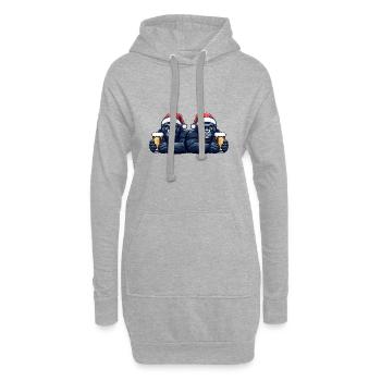 Gorilla Weihnachten Bier Team - Hoodie-Kleid - Grau meliert - Vorne