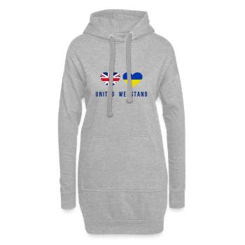 Unis nous sommes la Grande-Bretagne et l’Ukraine - Sweat-shirt à capuche long Femme - gris chiné - Devant
