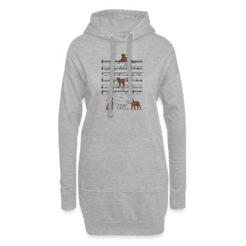 Brown Labrador Dog Partition De Musique Cadeau - Sweat-shirt à capuche long Femme - gris chiné - Devant