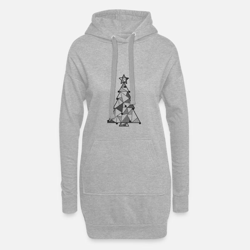 Weihnachtsbaum - Hoodie-Kleid - Grau meliert