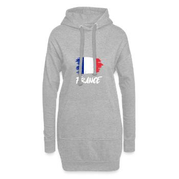 Drapeau France Drapeau Français - Sweat-shirt à capuche long Femme - gris chiné - Devant