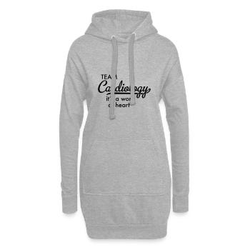 Équipe de cardiologie - Sweat-shirt à capuche long Femme - gris chiné - Devant