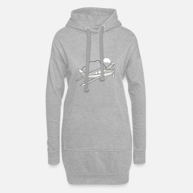 Flugzeug in der Luft - Hoodie-Kleid - Grau meliert