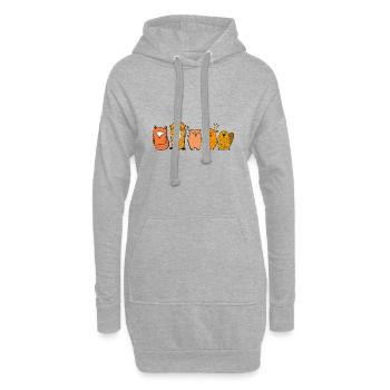 Tiere des Waldes Geschenkidee - Hoodie-Kleid - Grau meliert - Vorne