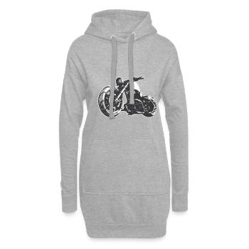 Motocyclette - Sweat-shirt à capuche long Femme - gris chiné - Devant