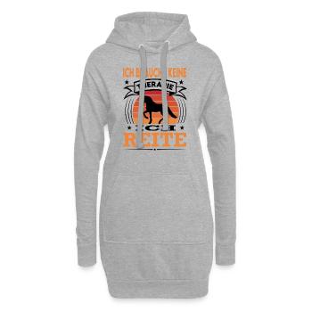 Reiten Reitsport Pferde Reiter Reiterin Retro - Hoodie-Kleid - Grau meliert - Vorne